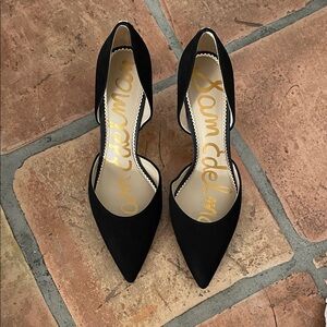 NEW Sam Edelman  Jaina Size 10.5 Black Suede D'Orsay Heels New in Box NWT